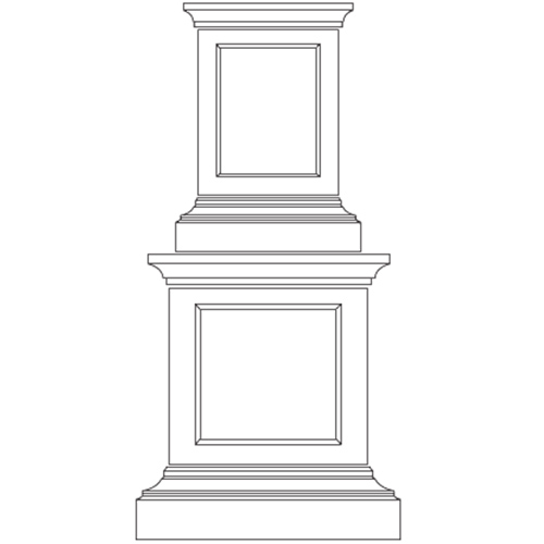 CAD Drawings Longshadow® Planters & Garden Ornaments, Classic Garden Ornaments, Ltd.® Classic Pedestal Collection - Double